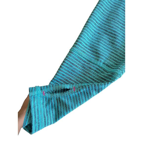 Lukka Jacket Teal Blue Striped Zip Up Hoodie Lightweight Womens Size M - Picture 5 of 15